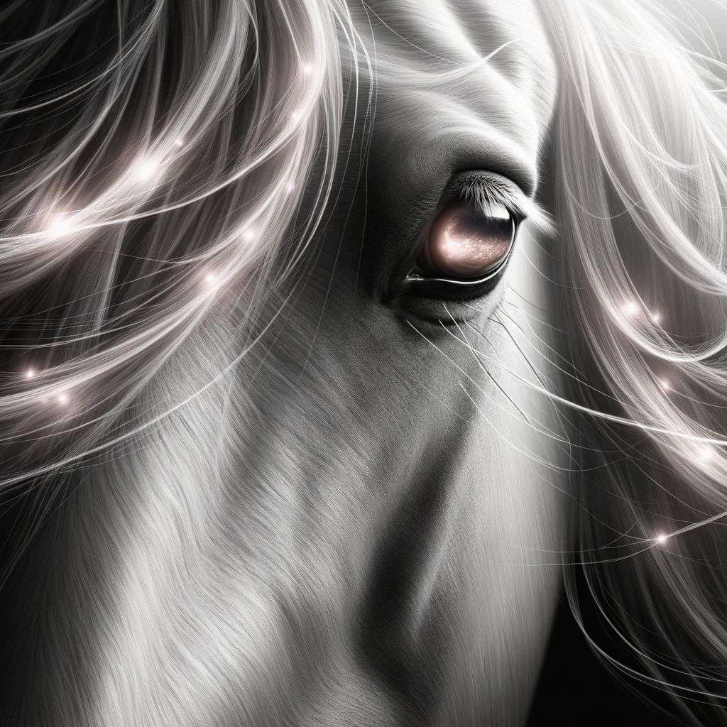 a horse, digital art, glowing
